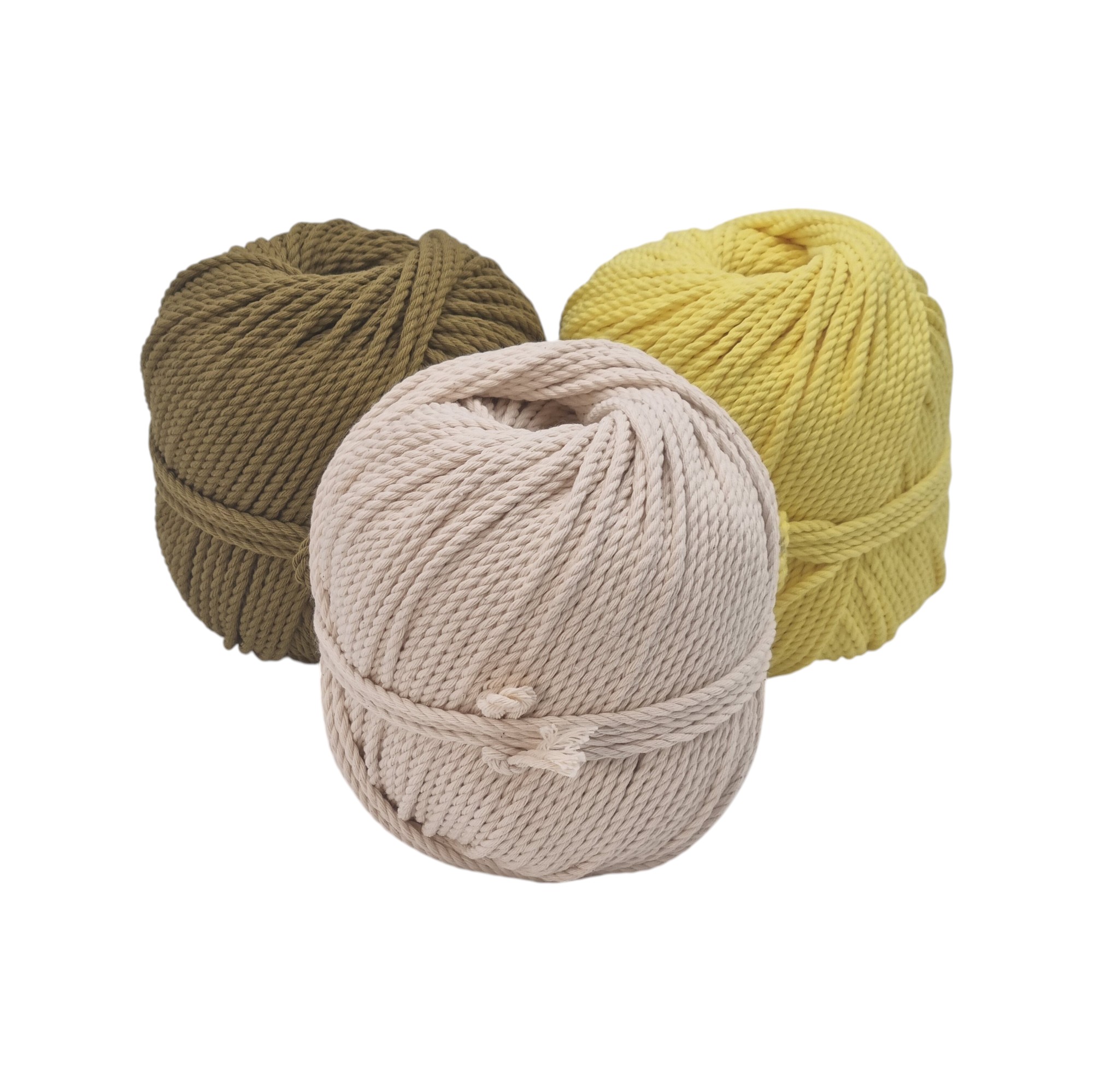 TRIO CITRONNADE- 3 PELOTES DE COTON TORSADE 3MM