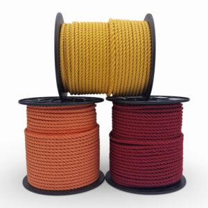 Corde coton torsadé 8mm- Coton régénéré - Couleurs - Rouleau de 100M