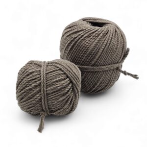 Pelote Coton Recyclé Macramé 3mm Gamme Teinture Végétale – Cendre