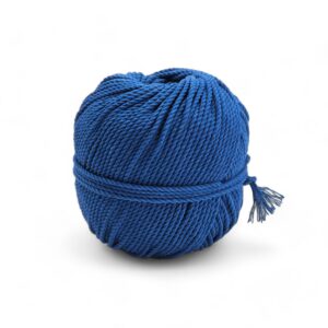Pelote 100m Coton Macramé 3mm Gamme Teinture Organique – Bleu Roi