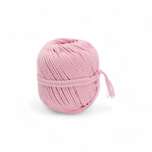 Pelote 100m Coton Macramé 3mm Gamme Teinture Organique –Rose Layette