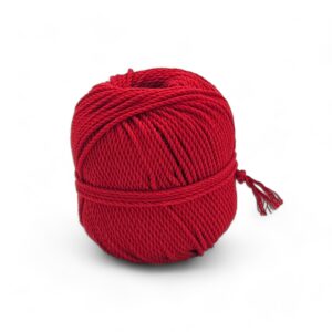 Pelote 100m Coton Macramé 3mm Gamme Teinture Organique – Rouge France