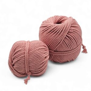 Pelote Coton Recyclé Macramé 3mm Gamme Teinture Végétale – Pivoine