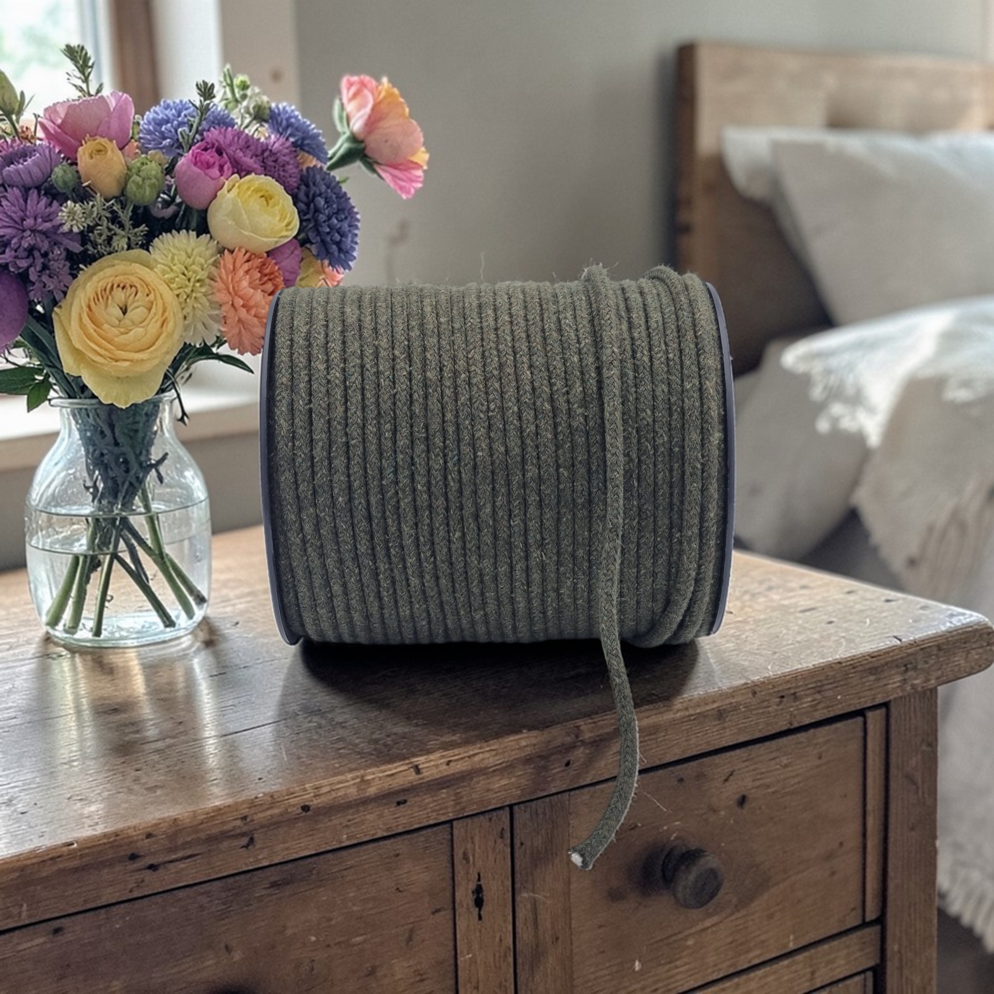 Tresse en coton 4 mm Gamme Eco-jean - Kaki – Image 4