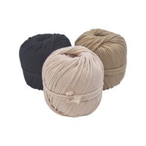 TRIO COCON- 3 pelotes de corde en coton torsadé- Diamètre 3mm