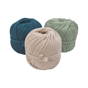 TRIO LAGON- 3 pelotes de corde en coton torsadé- Diamètre 3mm