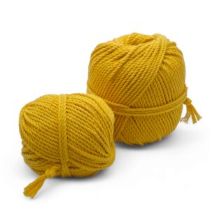 Pelote Coton Recyclé Macramé 3mm Gamme Teinture Végétale – Tournesol
