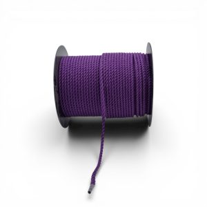 Corde coton torsadé Coton régénéré 5mm - Violet - Au mètre