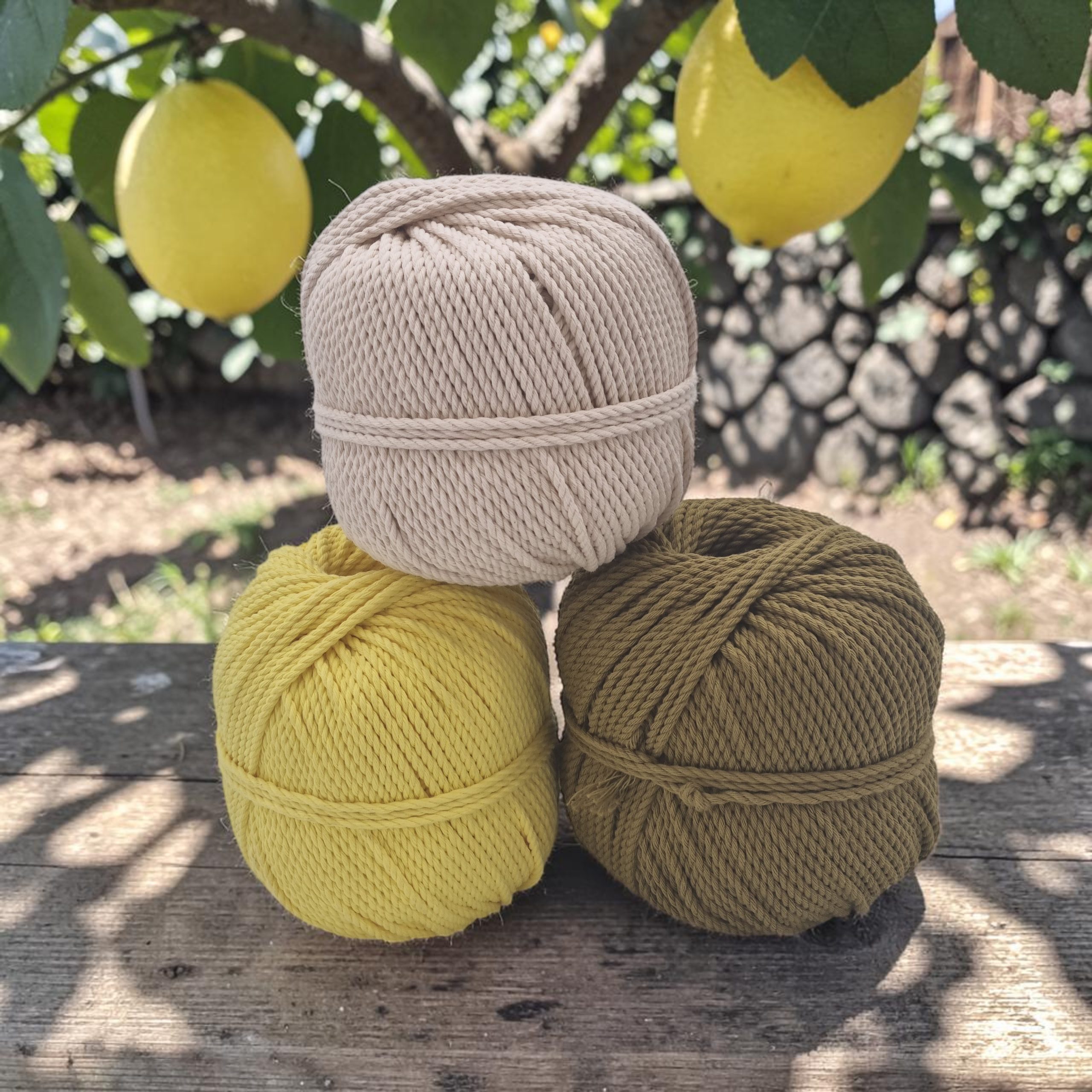 TRIO CITRONNADE- 3 PELOTES DE COTON TORSADE 3MM – Image 3